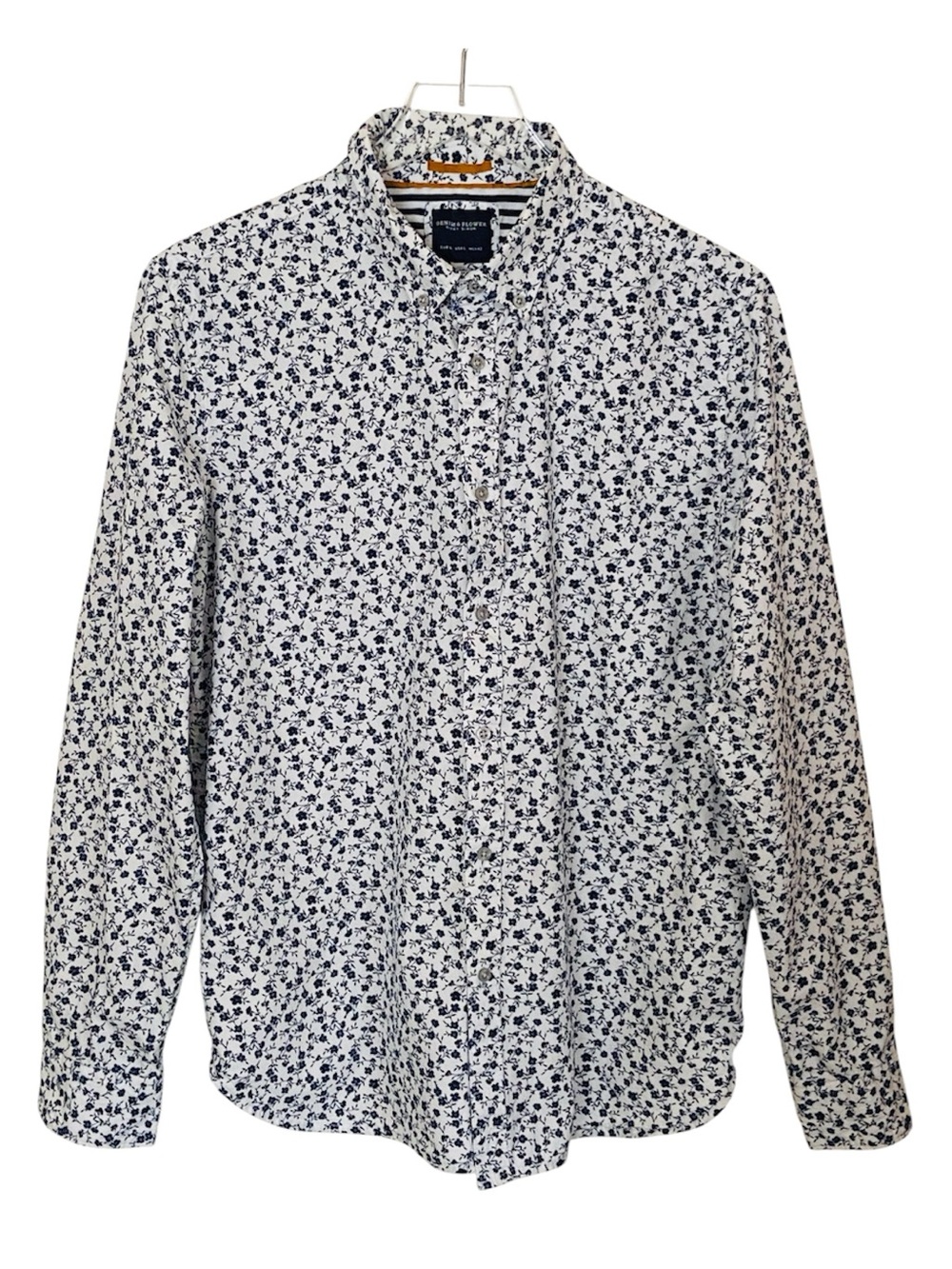 Denim & Flower Ricky Singh Men’s Floral Button-Down Shirt Large Long Sleeve
